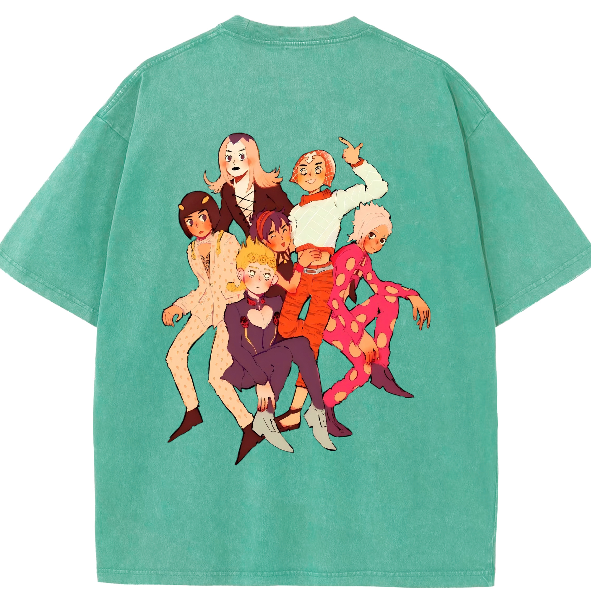 （画像用） ジョジョの奇妙な冒険 JoJo's Bizarre Adventure 綿100% ヴィンテージ風 半袖Tシャツ（背面プリント）